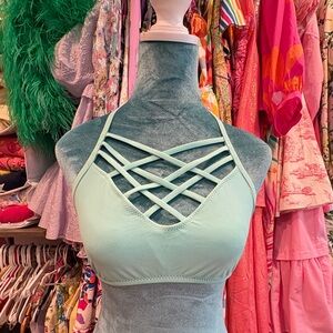 Mossimo Supply Co. Green Bikini with Crisscross Design